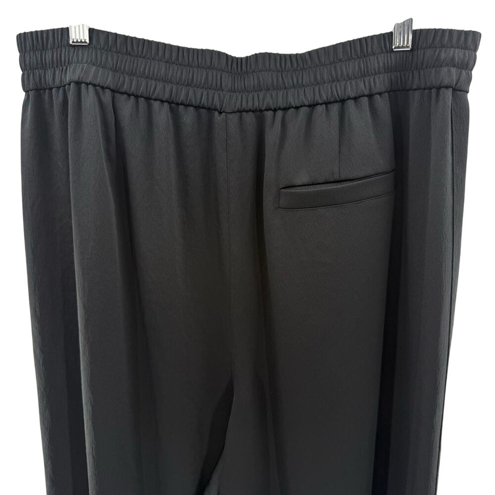 Alexander Wang Designer Wide Leg High Waisted Pull On Pants Old Money Blk Size L - Picture 6 of 10